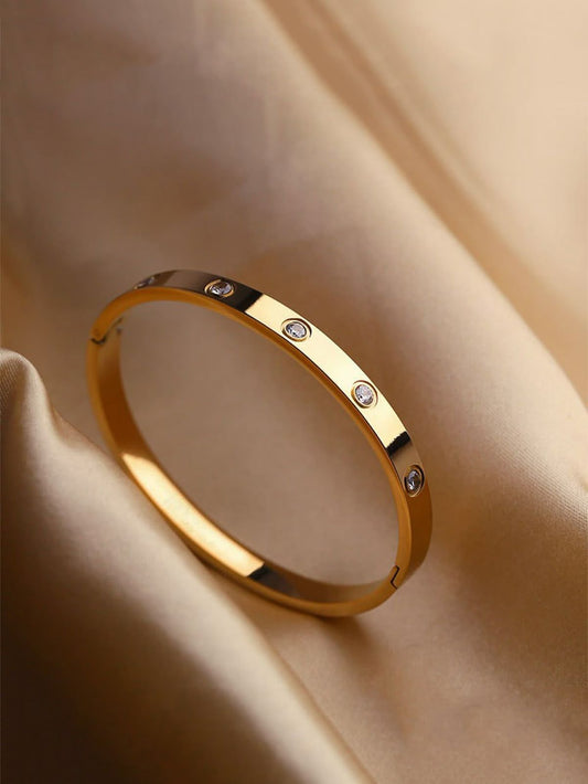 Diamond Stud Gold Bangle